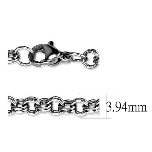 TK2438 - High polished (no plating) Stainless Steel Chain with No Stone