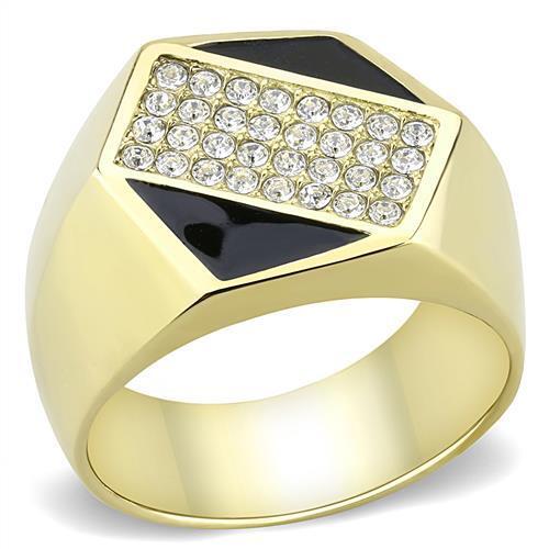 TK3224 - IP Gold(Ion Plating) Stainless Steel Ring with Top Grade Crystal  in Clear