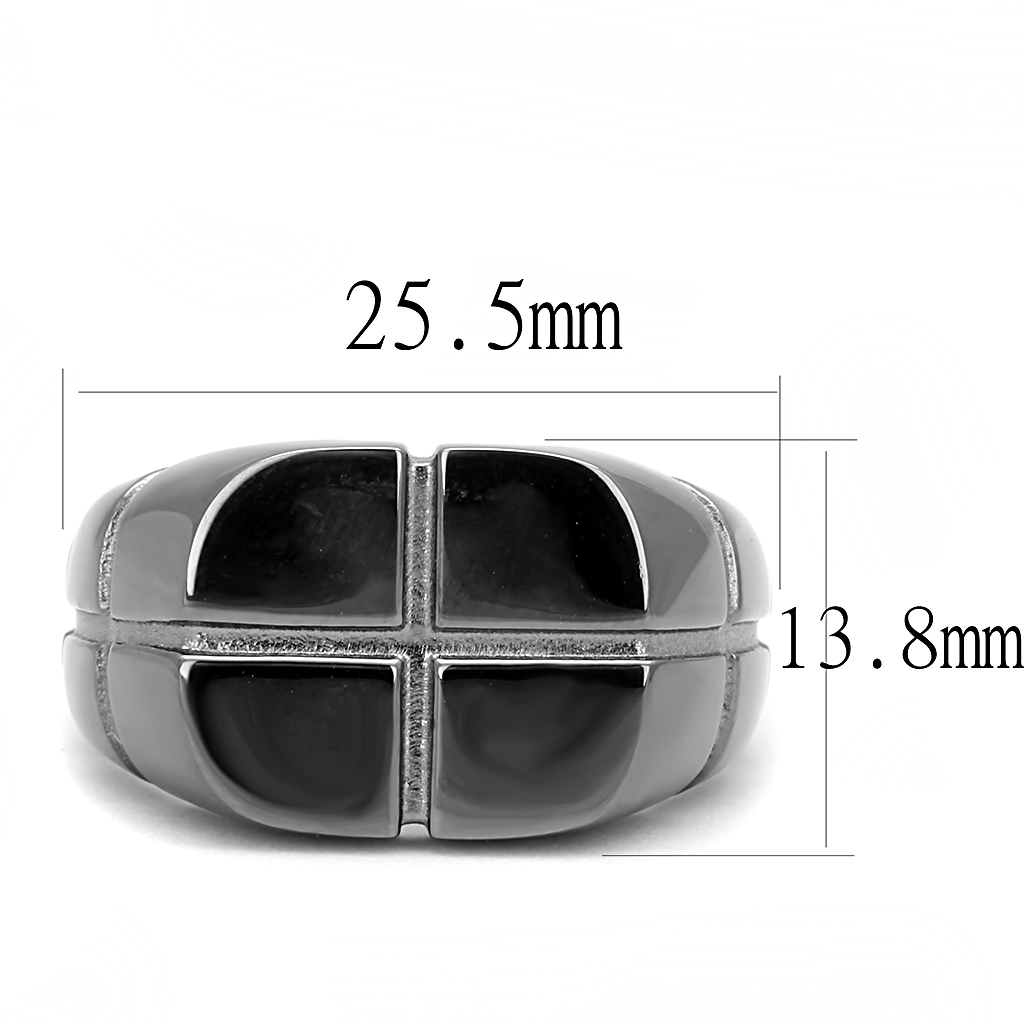 TK3273 - IP Light Black  (IP Gun) Stainless Steel Ring with No Stone