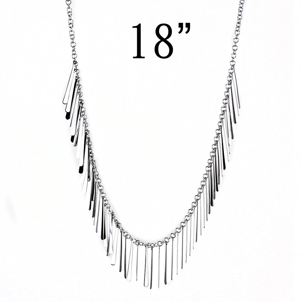 TK3499 - High polished (no plating) Stainless Steel Necklace with No Stone