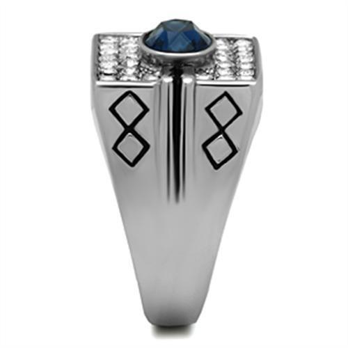 TK369 - High polished (no plating) Stainless Steel Ring with Top Grade Crystal  in Montana