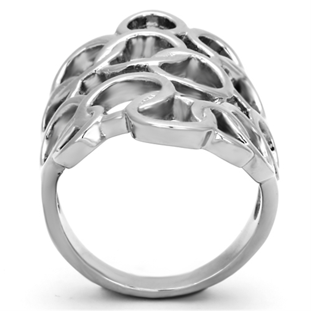 TK939 - High polished (no plating) Stainless Steel Ring with No Stone