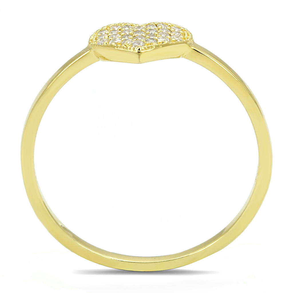 TS596 - Gold 925 Sterling Silver Ring with AAA Grade CZ  in Clear