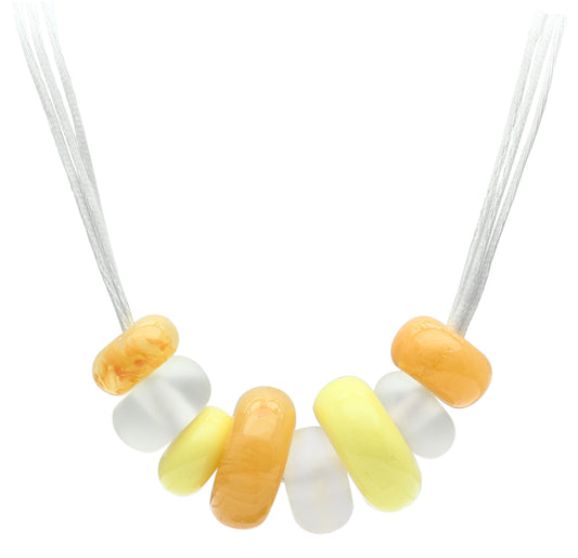 VL022 -  Resin Necklace with Synthetic Synthetic Stone in Multi Color