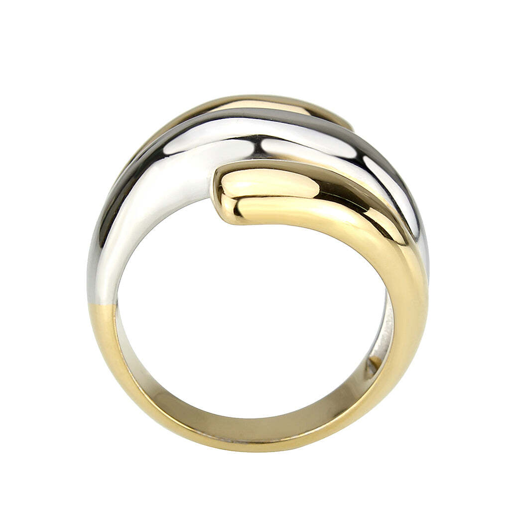 TK3796 - Two Tone IP Gold (Ion Plating) Stainless Steel Ring with NoStone in No Stone