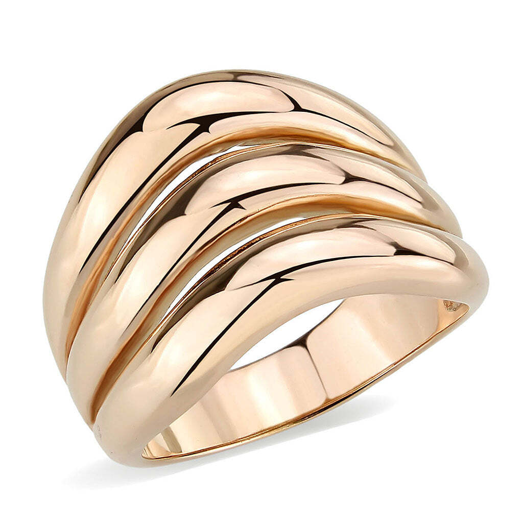 TK3799 - IP Rose Gold(Ion Plating) Stainless Steel Ring with NoStone in No Stone